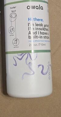 Owala White & Blue "Tied And True"  Insulated Water Bottle Free Sip  - 24 oz